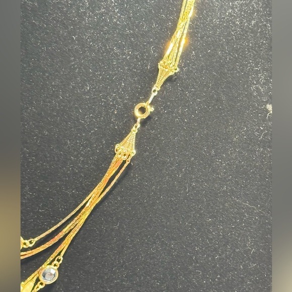 Gold‎ Tone Layered Necklace with Multicolor Accents Women's Fashion Jewelry - Picture 6 of 6